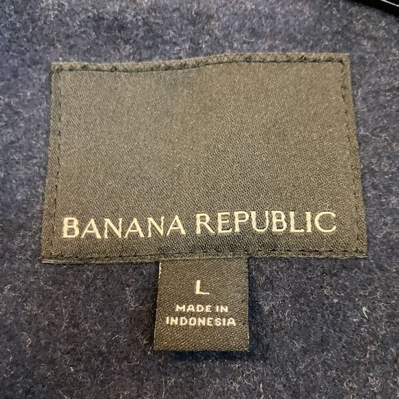 Banana Republic Mens Vintage Y2K Navy Military Peacoat Jacket Large Blue FA EXC - Picture 5 of 12